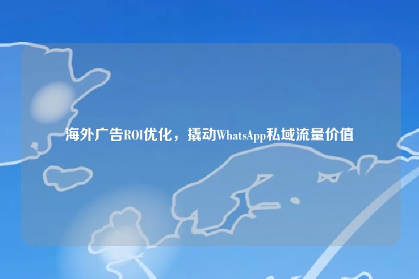 海外广告ROI优化，撬动WhatsApp私域流量价值