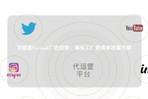 龙禧客Facebook广告投放：源头工厂低成本放量方案